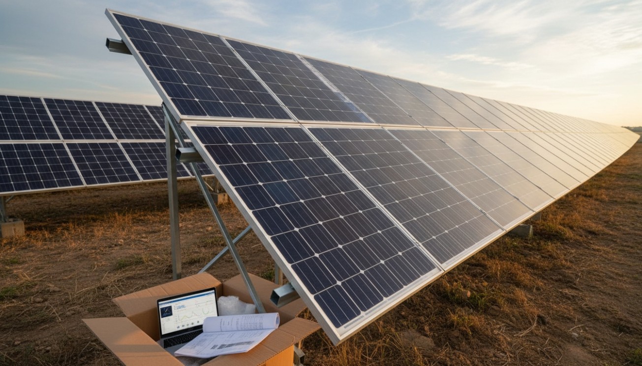Field evaluation of standard solar panels with module datasheets and performance data for PV module selection